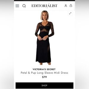 Petal & Pup Black Lace Midi Dress